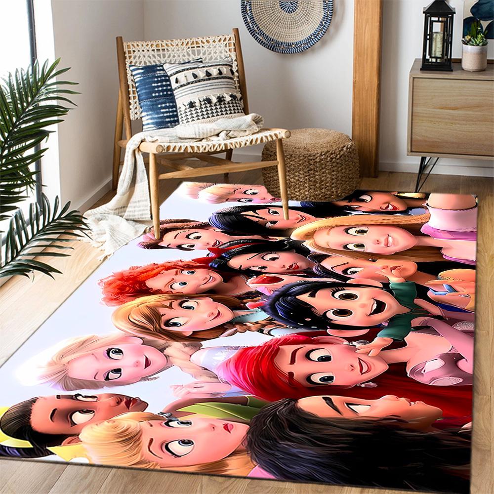 Disneyland Celebration Night Disney Cartoon Theme Anti-Slip Rug - Polyester, Home Decor, Suitable for Bedrooms, Living Rooms, Doorways, and Studios