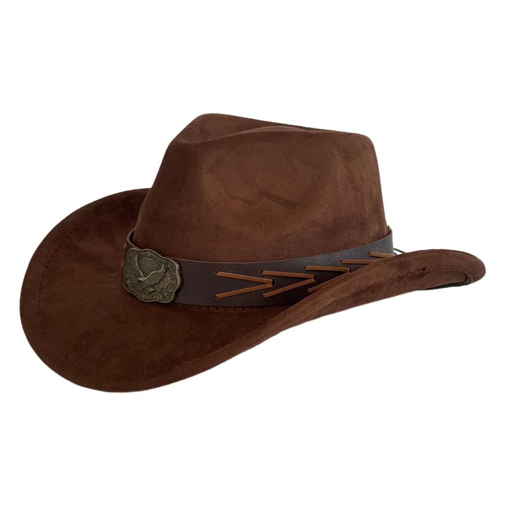 Hot-selling retro bull's head big-brimmed top hat, European and American suede western cowboy hat, men's temperament jazz hat