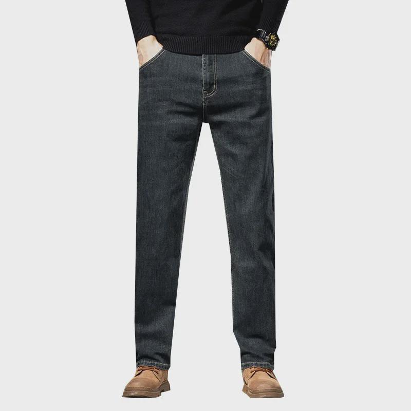 Men's Autumn-Winter Large Size Elastic Soft Jeans - Business Casual Straight Fit 