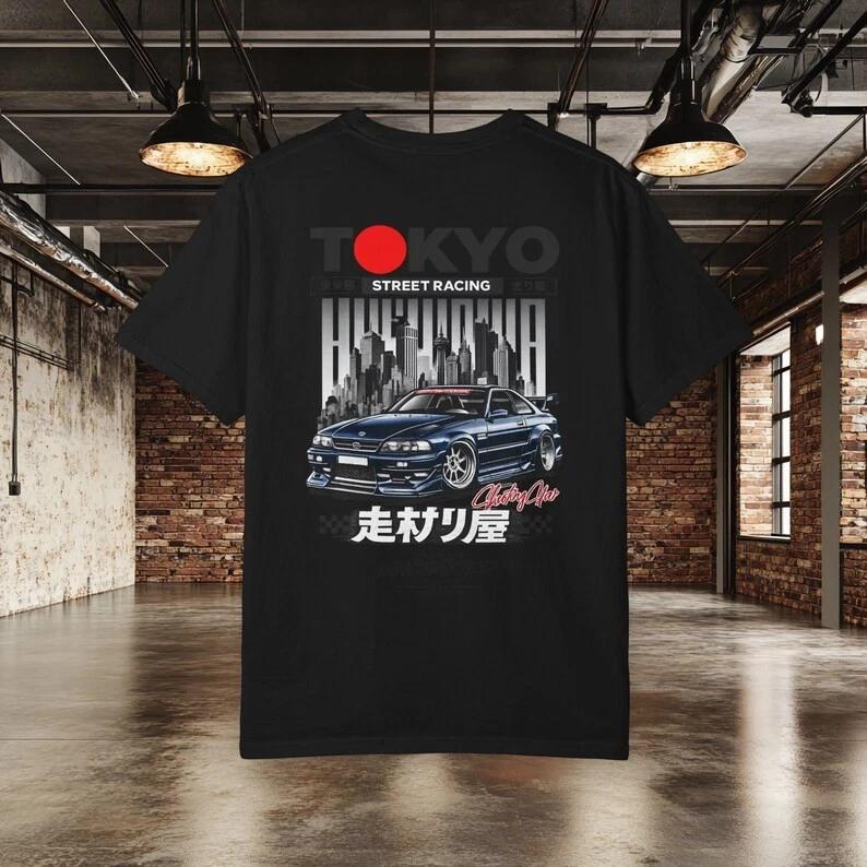 Tokyo Street Racing T-Shirt, JDM Car Graphic Tee, Japanese Drift Car L