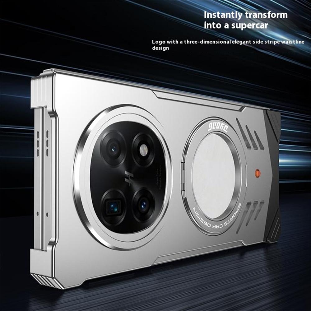 DYONG Για Oppo Find N5 5G Μεταλλική Θήκη Χωρίς Πλαίσιο Κοίλη Απαγωγή Θερμότητας Κάλυμμα Τηλεφώνου με Στήριγμα