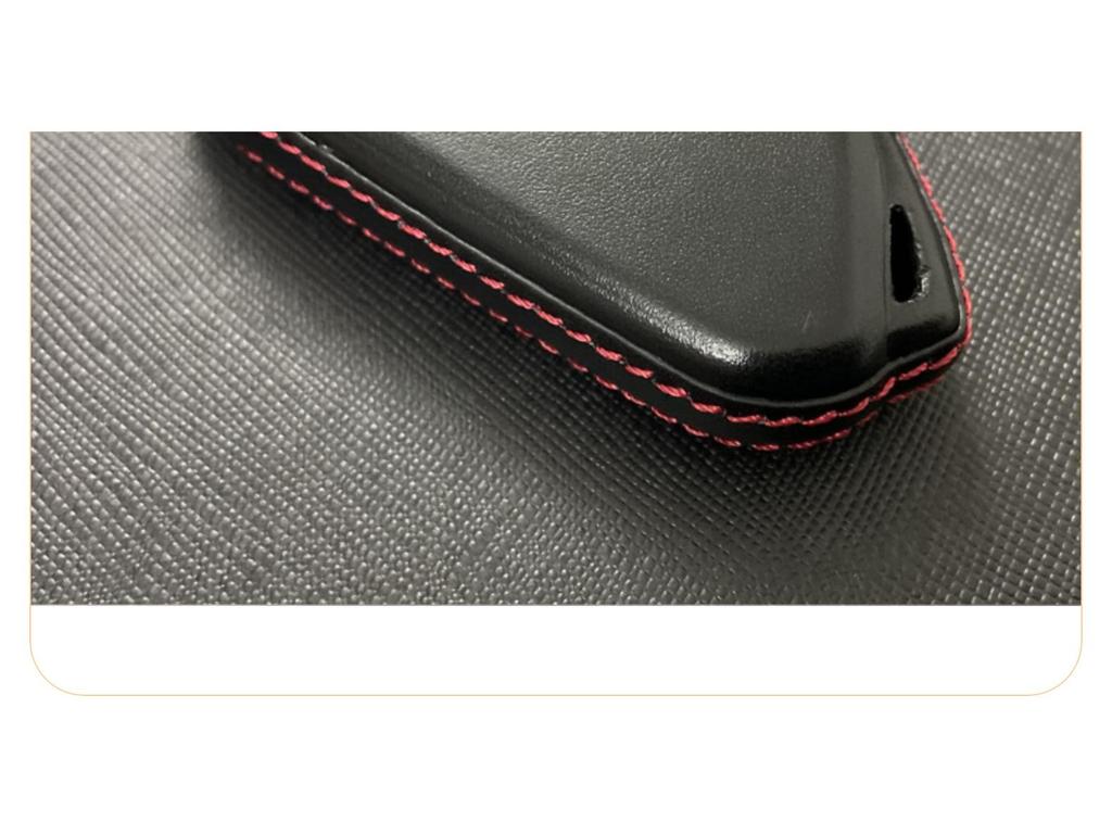 4D Leather Key Case for Skoda Kodiaq, GT, Kamiq, Karoq, Superb 3-Button Folding Key.