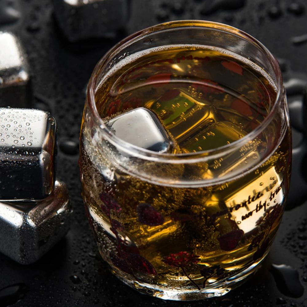Edelstahl Whiskey Steine Set Wiederverwendbarer Schluckkühler Originalität Whisky Wein Kühlsteine Party Bar Zubehör