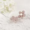 Women's Round Leaf Flower Point Earrings (Silver Needle)