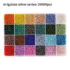 Kit de perles de rocaille colorées 2 mm Petites perles de verre Ensemble de perles lettres acryliques Avec boîte organisatrice Pour la fabrication de bijoux Collier Bracelet DIY