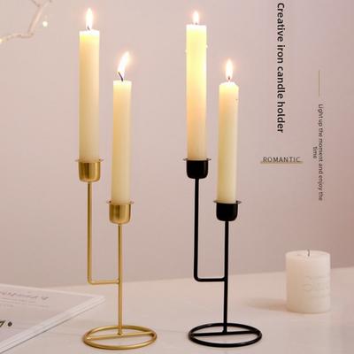 Modern Iron Candle Holder Ornaments Festival Home Decor Candlestick Holder Creative Gift Candle Stick Holder Tray for Friends