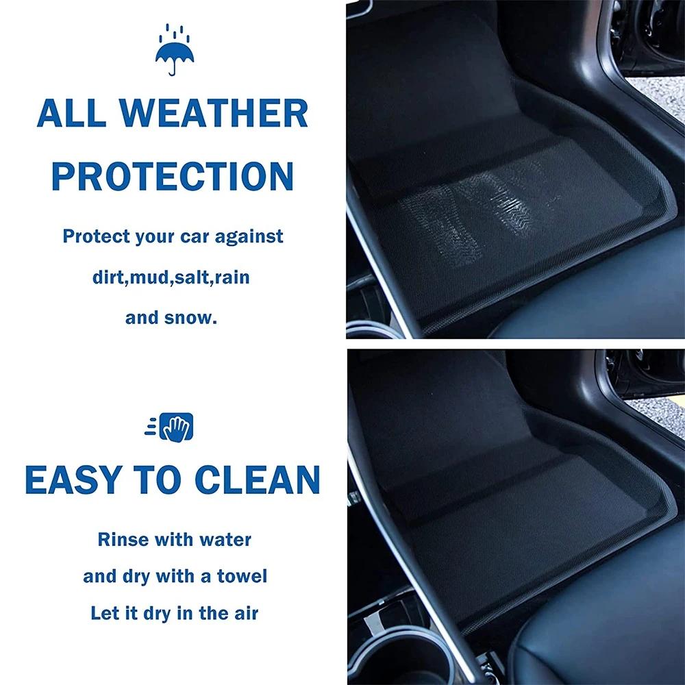 3D Floor Mats For Tesla Model 3 Highland Model Y 2017 to 2025 All Weather Floor Carpets Trunk Mats Waterproof Cargo Liner