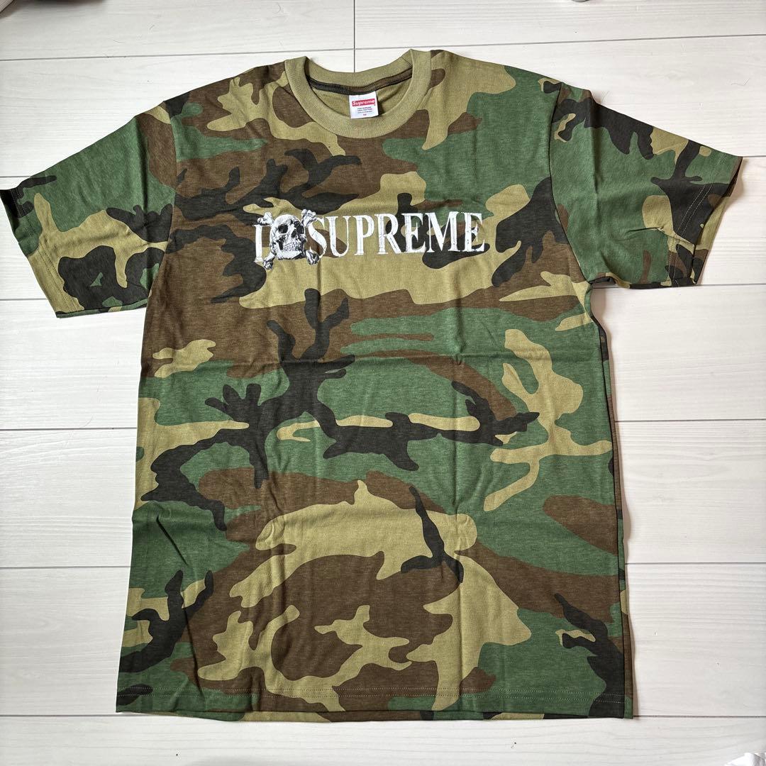 Used Supreme Skull Tee woodland camo pattern 25FW model