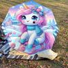 1PC Unicorn Winter Automatic Open/Close Umbrella with Windproof, 8-Rib Sturdy Canopy, Durable Ribs, Fashionable Design, Outdoor Accessory, Fun Prin, H