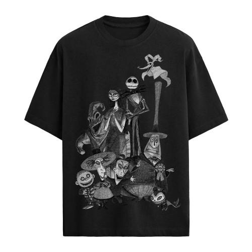 The Nightmare Before Christmas Unisex Erwachsenen Tonaler Skizzen Oversize T-Shirt