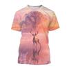 New Fashion Outdoors Jungle Animal Deer Graphic T Shirts For Men Summer Casual Personality Trend Printed O-neck Short Sleeve Top
