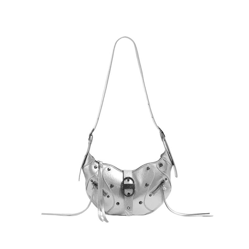 New Style Handheld Rivet Single Shoulder Crossbody Bag for Women Fashionable Trendy Large Capacity Stylish Versatile Crossbody Bag