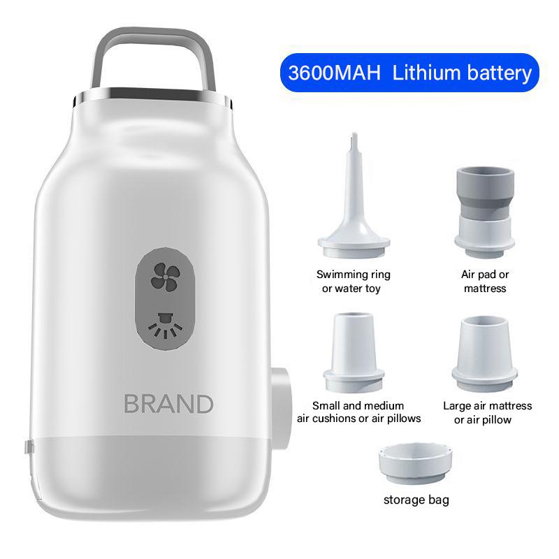 

Электрический воздушный насос Надуватель Аккумуляторный воздушный компрессор Портативный Кемпинговый фонарь для надувной кровати Надувной бассейн белый