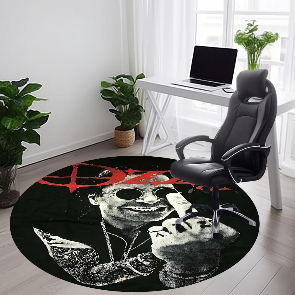 1PC Ozzy Osbourne Office Round Area Rug, Indoor Mat Suitable For Office, Under Office Chairs Bedroom Living Room Home Decor, Room Deco110