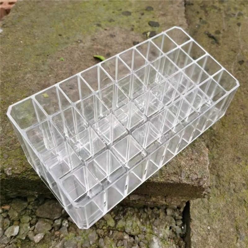 A03F-Deepened And Thickened Acrylic Lipstick Storage Box Transparent 36-Compartment Cosmetic Display Rack Lip Gloss Holder