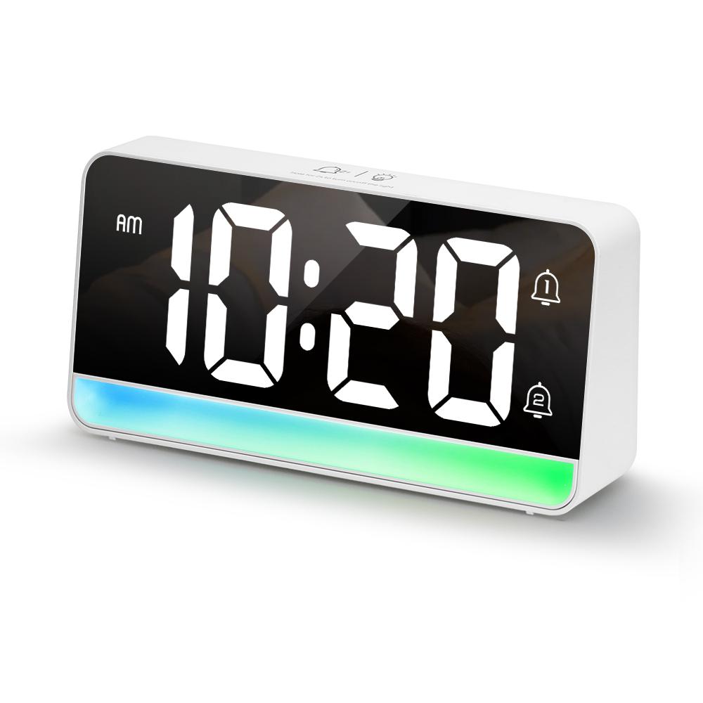 LED Digital Alarm Clock with Color Changing Night Light Easy Read Display for Bedroom Kitchen Office Home Décor