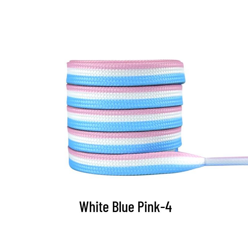 Three-Color Patchwork Macaron Shoelaces for Canvas, White Shoes - AJ1, AF1, Dunk