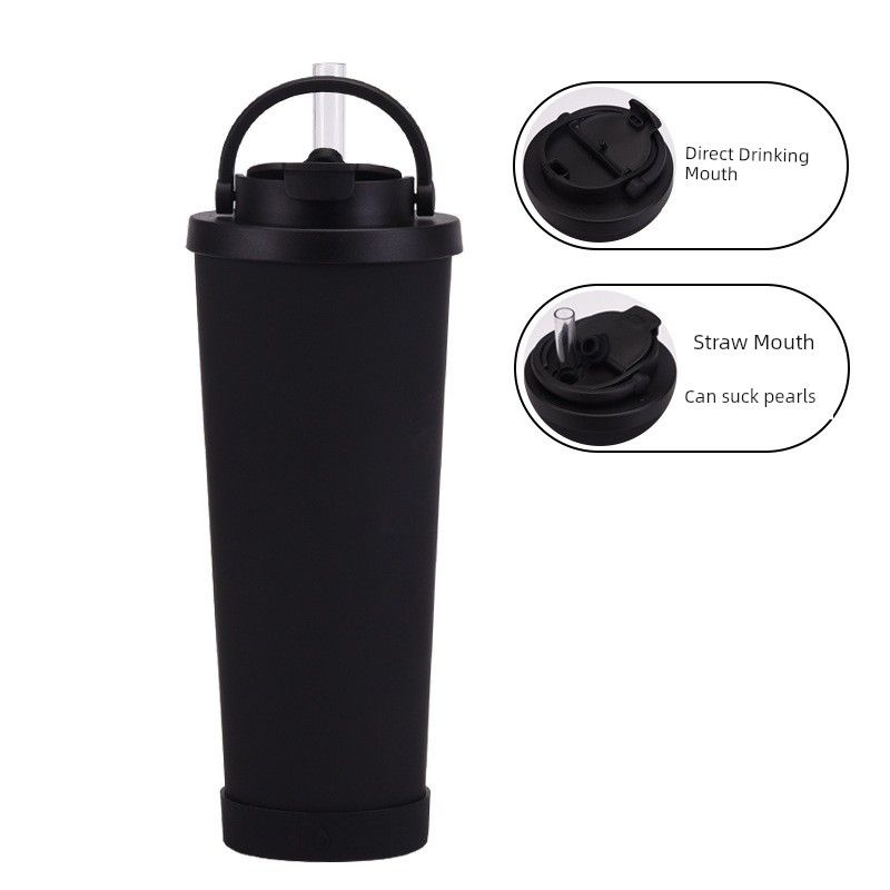 2024 New Model 830ml Large Capacity Thermos Cup with Convenient Handle, Dual Drinking Cup, Large Hole Straw Cup