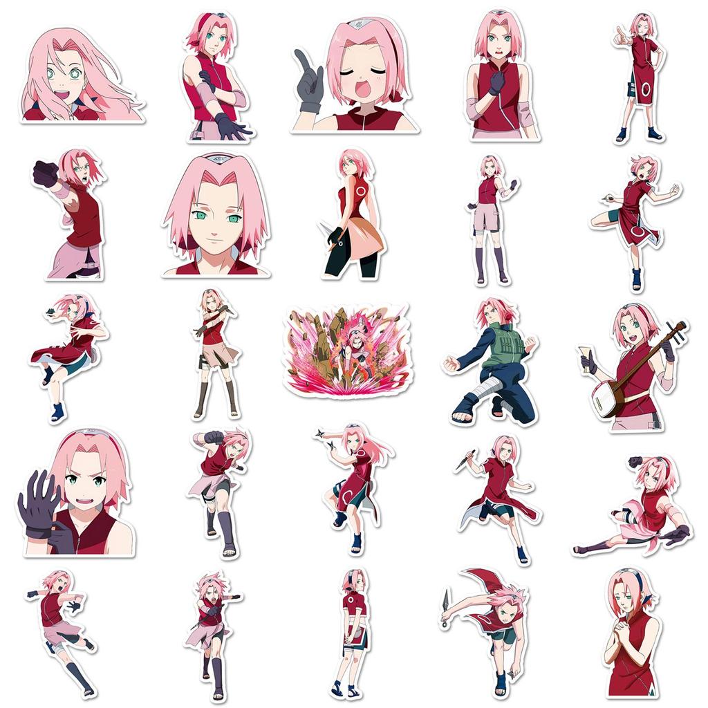 Cherry Blossom Naruto Anime Stickers - 50 Sheets for Journals or Decor.