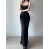 Vestido con Tirantes Ilya Francés Sexy Hottie Tirante de Espina de Pescado Cintura Cadera Vestido Largo