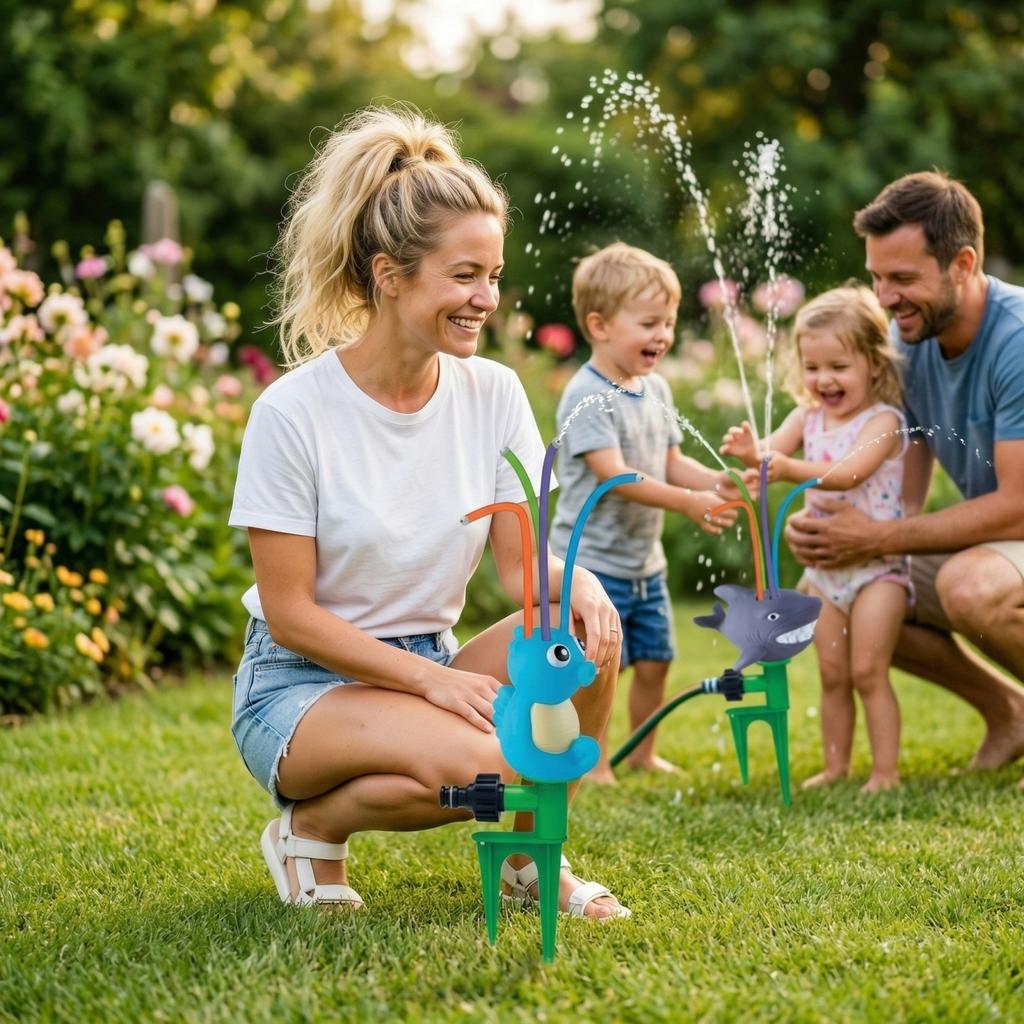 Garten-Kreiselregner: Sommer Outdoor Familien Wasserspielzeug für Eltern-Kind-Interaktion