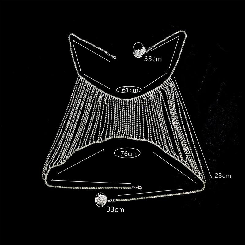 2022 New Rhinestone Tops Body Chains and Belly Belt Chain Sets Lingerie Sexy Tassel Chain Set Body Jewelry for Women