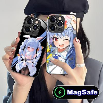 Usada Pekora Anime Phone Case for iPhone 16 15 14 13 12 11 Pro Max Plus Mini MagSafe Glass Colour Protective Smartphone Luxury