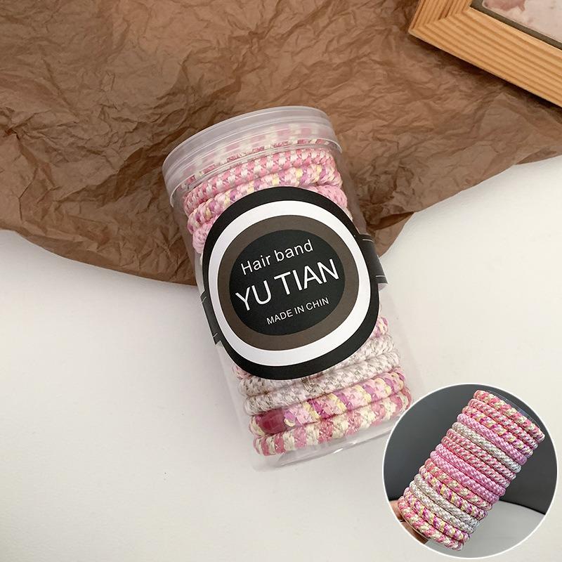 15pcs/set Hair Ties Cans Packaging Braided Twisted Elastic Hair Band Durable High Elasticity Rubber Bands Women Hair Accessories
