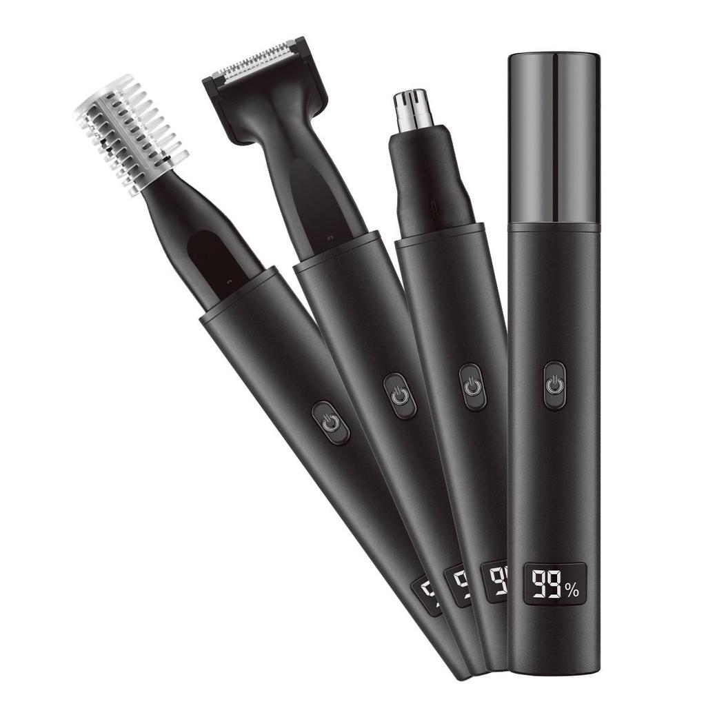 Rechargeable Multi-Functional Type-C Men's Grooming Kit: 3-in-1 Electric Nose Hair Trimmer