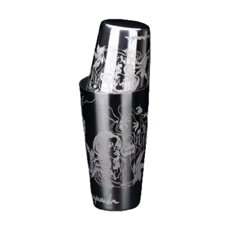 Engraving 304 Stainless Steel Barwares Drink Shaker Cocktail Mixer with Ergonomic Grip Professional Mixing Tool