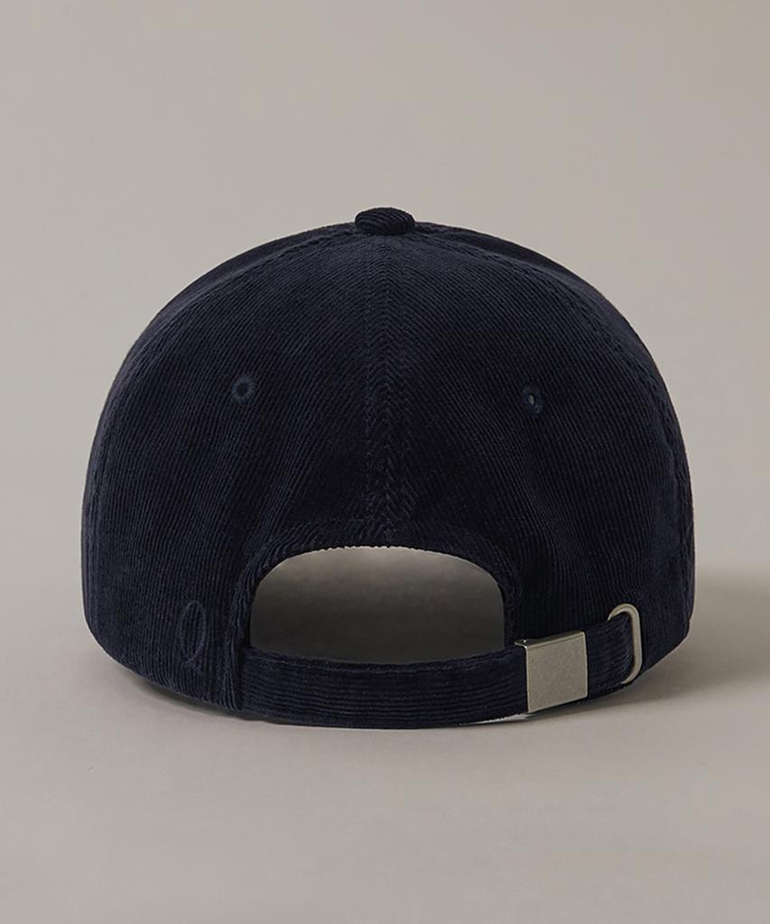 Kyuseu Lettering Corduroy Ball Cap - Navy