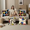 Home Decor Modernist Geometric Pattern Digital Print Pillow Pattern Cushion Cover Suitable for Sofa Bedroom Car Pillow Cover