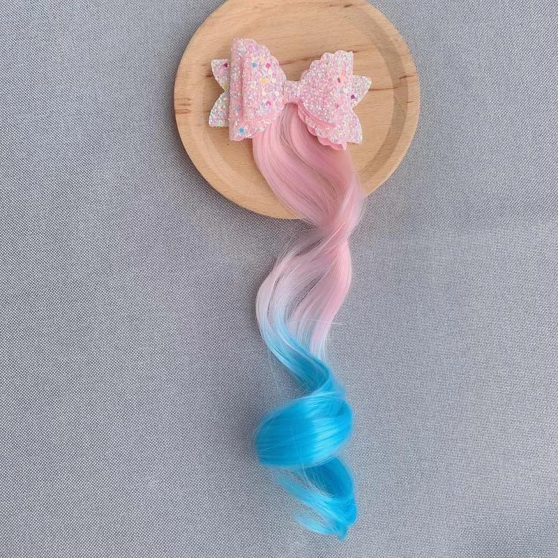 

Банты Повязки на голову Принцесса Повязки для волос Завязки Девочки Красочные парики Единорог Хвост Заколки для волос Головные уборы Коса Детский подарок Аксессуары