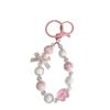 Fresh Candy Color Bow Cat Beaded Phone Lanyard Keychain Bag Charm