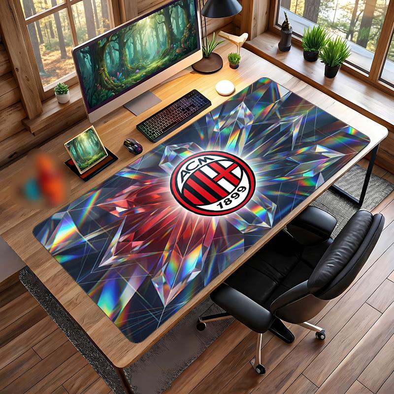 AC Mailand Bedrucktes Großes Mauspads, Rutschfeste Weiche Gummi Gaming Schreibtischmatte für Büro Laptop Computer Dekor