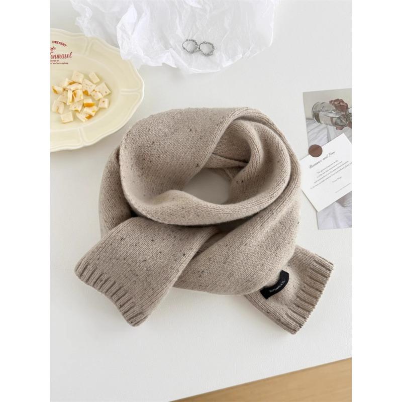 100 pure wool versatile color solid color scarf couple autumn and winter warm scarf unisex