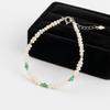 Beaded Bracelet, Gold Ball, Heart Charm, Sterling Silver, Pearl