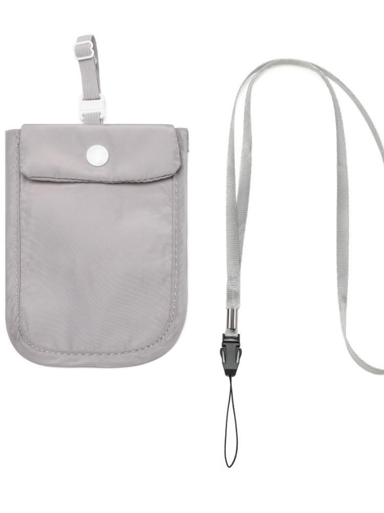 

Women s Portable Nylon Neck Wallet - Slim & Secure Card Holder серый