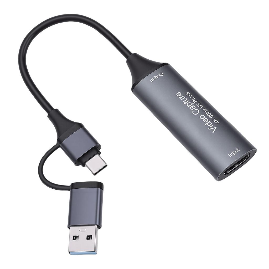 Video Capture Card 4K HD to USB C and A Low Latency USB 3.0 Sound Video Capture Card for Streaming Conference Teaching