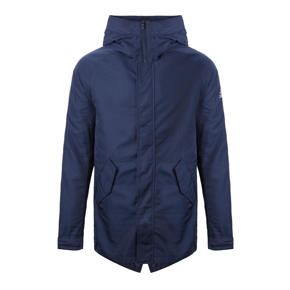 

Adidas Xploric 3 In 1 Outdoor Series Letter Print Hooded Casual Long Cotton Coat Men Coats Blue BQ4112 M