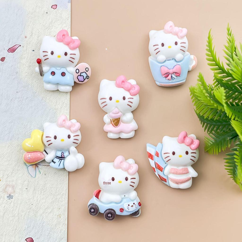 Playful Cartoon Cat Resin DIY Accessories: Glue, Phone Case, Hair Clip, Magnet, Water Cup Sticker