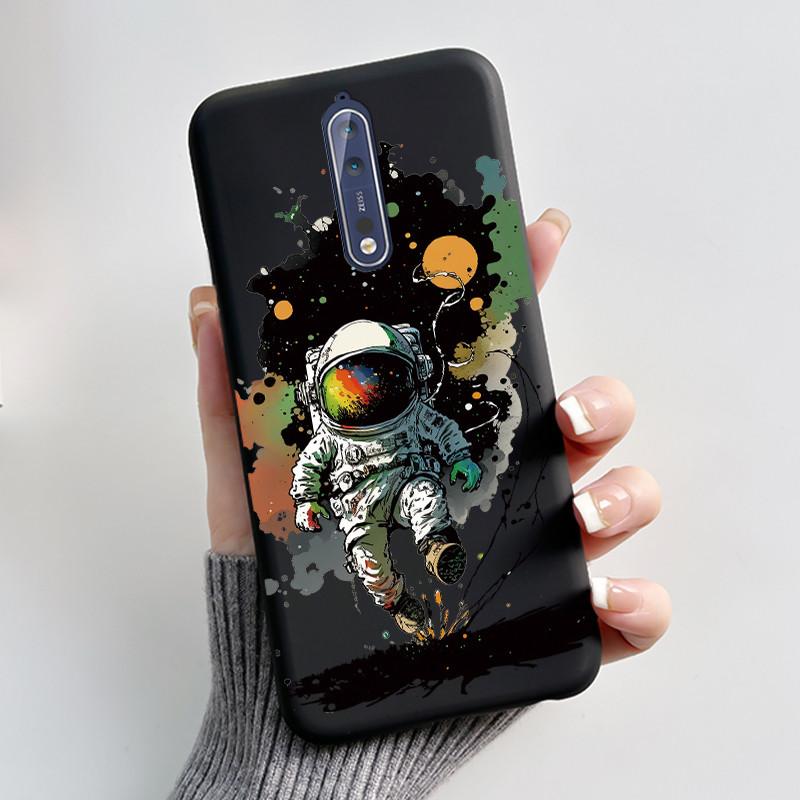 Custodia Per Nokia 8 / Nokia 8 Sirocco Custodia per Telefono Estetica Moda Gatto Carino Nero Opaco Morbido TPU Silicone Copertura Protettiva Paraurti