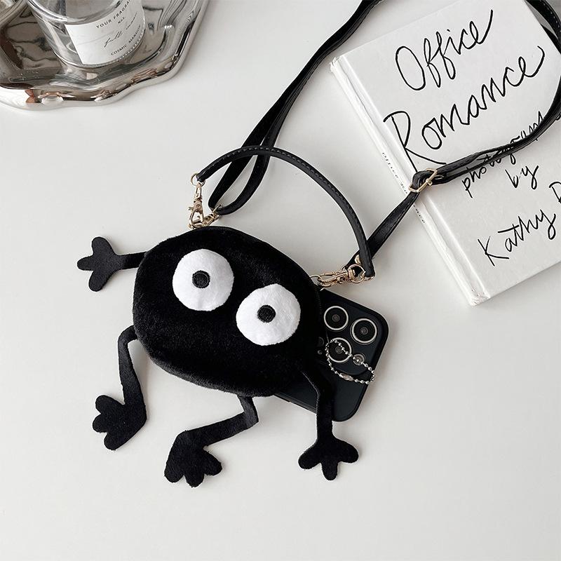 

Cartoon Funny Briquettes Wallet Mobile Phone Case For Apple 16Promax Oblique Span Portable Iphone15 Soft iPhone 7/8/SE 2020