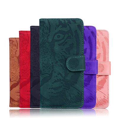 Funda de piel con relieve de tigre para Samsung Galaxy S25Plus S24 S23 Ultra, funda tipo libro con ranuras para tarjetas y función atril para Galaxy A16 A06 A55 M35 M55