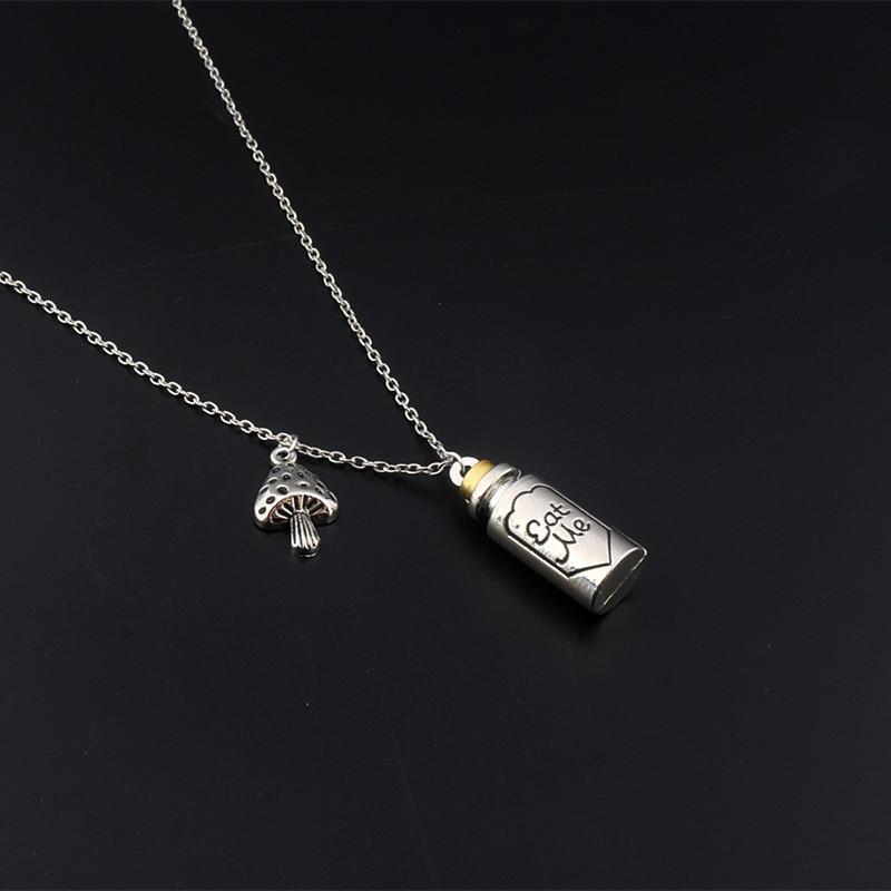 In Alice Wonderland Inspired Necklace With Mushroom Shape For Gift Collectors