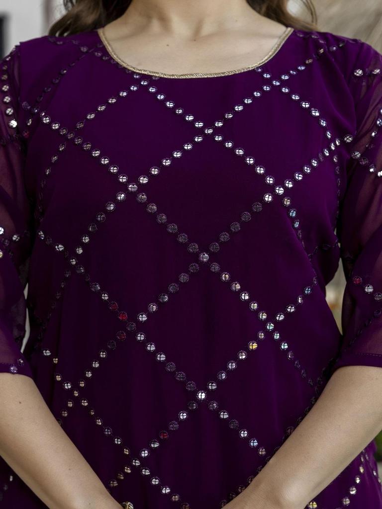 Women Ethnic Kurta Set with Dupatta – Embroidered Party Wear Suit for Women