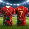 Special Edition Ronaldo Summer 3D Printed Children's Football Jersey T-shirt, Quick-drying and Breathable, Suitable for Everyday Wear.