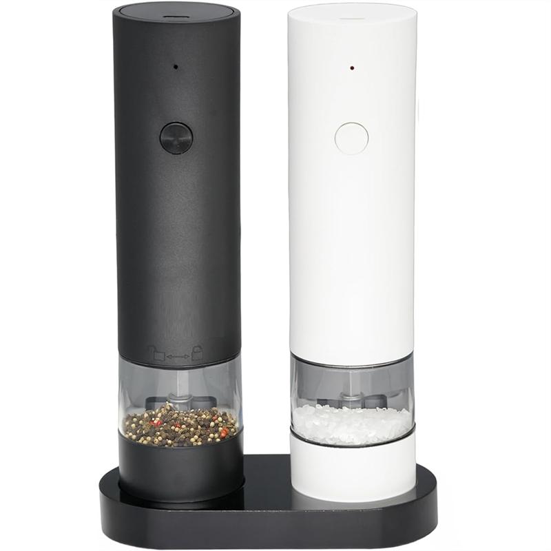 B97A-Adjustable Coarseness Electric Salt And Pepper Grinder Set, Refillable Mill Grinder For Kitchen Use