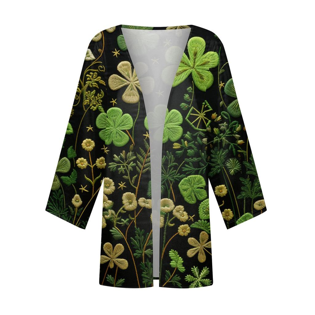 Women's Casual Fashion Caot Printed Lightweight Medium Length Jacket Cardigan