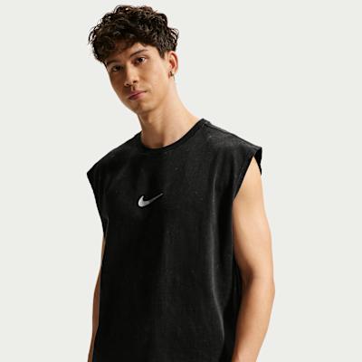 Nike Tank Tops Men s Black Crew Neck Moderate Sleeveless S